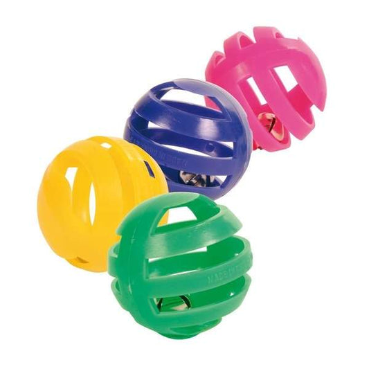 Trixie 4 Kunststoffbälle mit Glöckchen - 4 cm