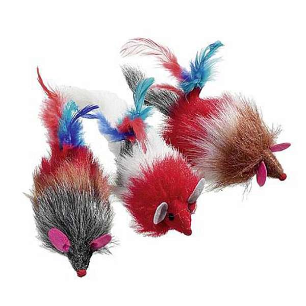 Karlie Plüschmaus mit Federn, Rassel & Catnip