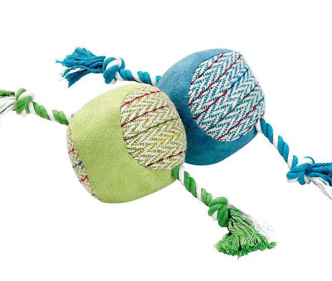Karlie COTTAGE LINE Ball mit Seil - Grün, 22 cm
