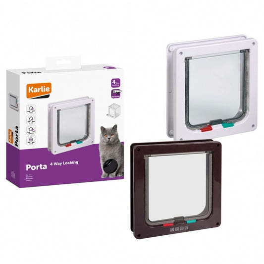 Karlie Katzentür 4-Wege-Verschluss für große Katzen - Braun