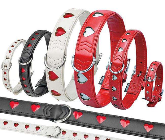 Karlie ART KUNSTLEDER Halsband HEART - Rot - 55 cm