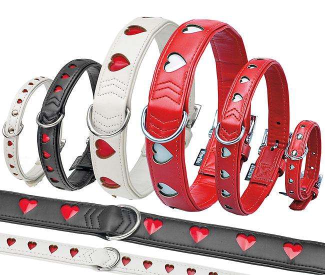 Karlie ART KUNSTLEDER Halsband HEART - Rot - 37 cm