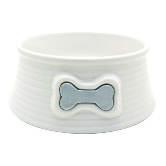 DOGIT Keramiknapf, 200 ml, weiß mit Knochendesign