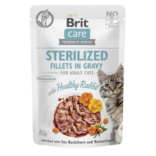 Brit Care Cat PB Fillets in Gravy - Kaninchen Sterilized 85g