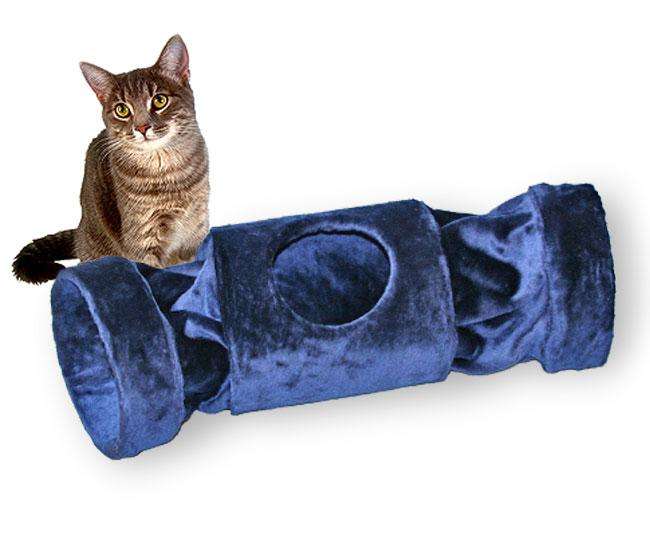 Pet-Star Katzentunnel MELLY, 90 cm - Dunkelblau