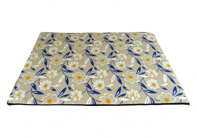 CARBONE Hundematte Mattress, 70 x 100 cm - Blumen-blau