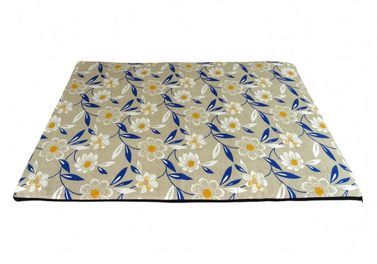 CARBONE Hundematte Mattress, 70 x 100 cm - Blumen-blau