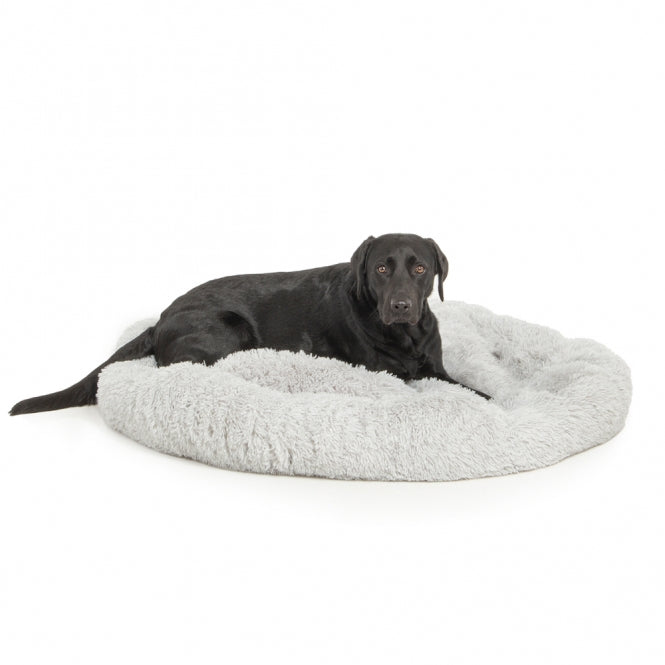 Plüschbett Sarnia - hellgrau - 80 x 80 x 24 cm