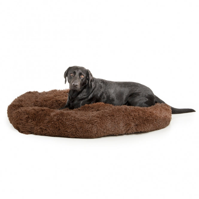 Plüschbett Sarnia - braun - 115 x 115 x 26 cm