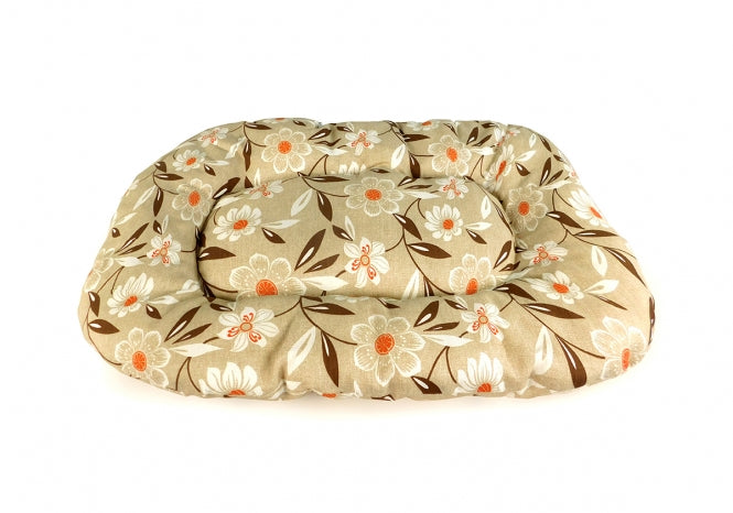 CARBONE Hundekissen Floconne, 75 x 50 cm - Blumen-braun