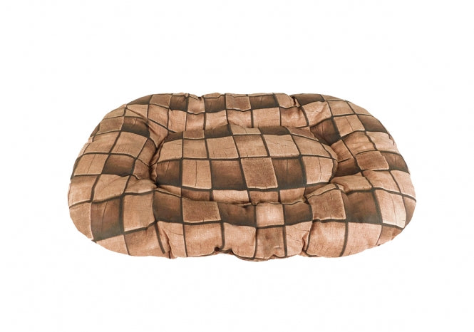 CARBONE Hundekissen Floconne, 90 x 60 cm - Karo-braun