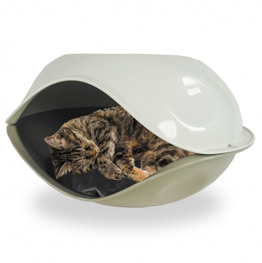 Pet-Star Katzenhöhle Ducky - taupe-weiß