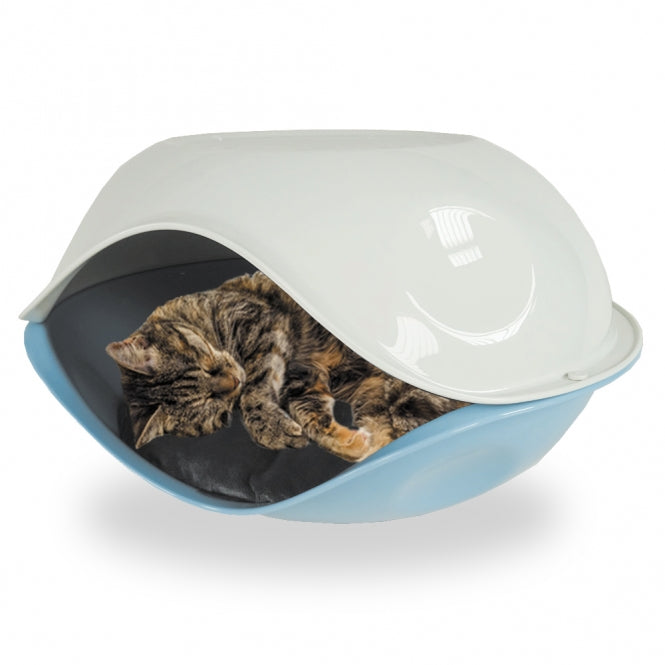 Pet-Star Katzenhöhle Ducky - blau-weiß