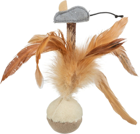 Trixie Steh-auf-Federball mit Maus - 15 cm
