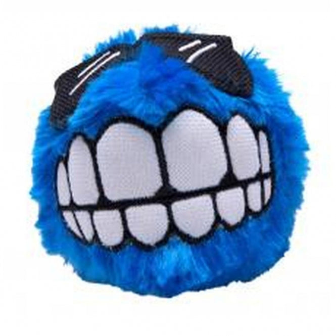 ROGZ FLUFFY GRINZ Hundeball, 4,9 cm - blau