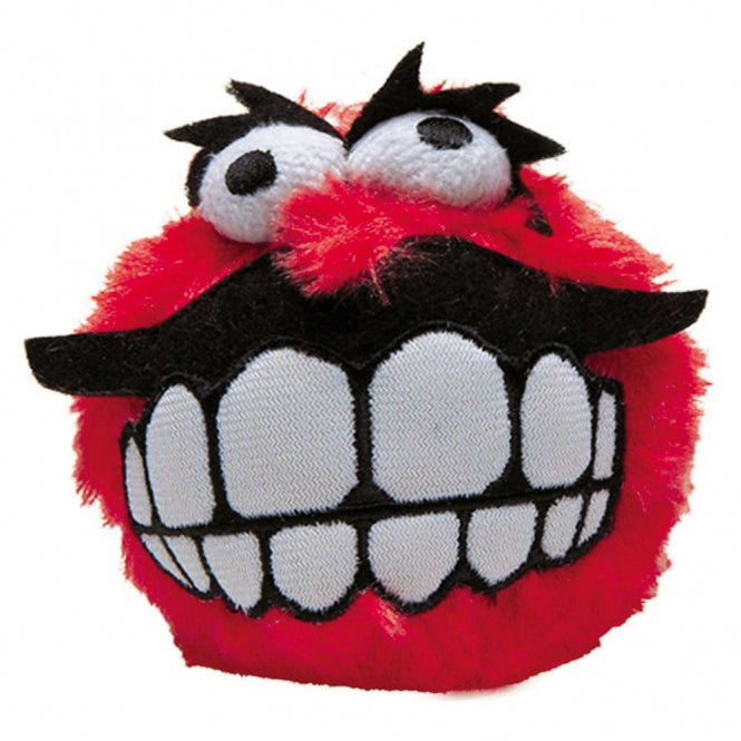 ROGZ FLUFFY GRINZ Hundeball, 4,9 cm - rot
