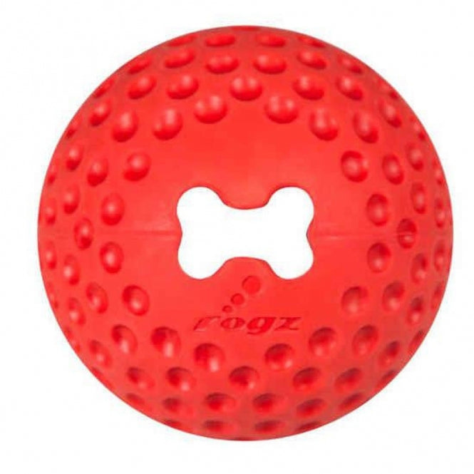 ROGZ GUMZ Hundeball, 4,9 cm - befüllbar - rot