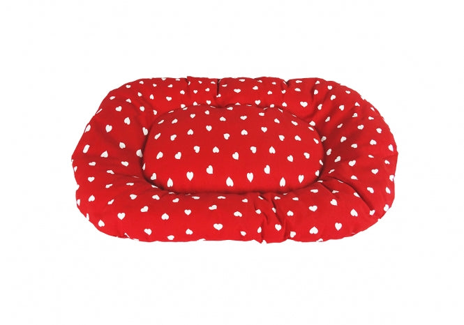 CARBONE Hundekissen Floconne, 75 x 50 cm - Herzen-rot
