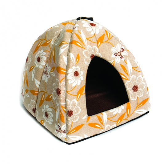 CARBONE Katzenhöhle Pyramide - Blumen-gelb