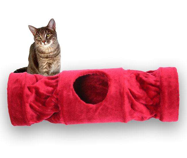 Pet-Star Katzentunnel MELLY, 90 cm - Rot