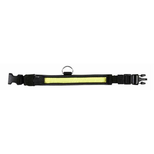 Trixie Flash + Reflect Halsband - Schwarz-Gelb - S-M: 30-40cm