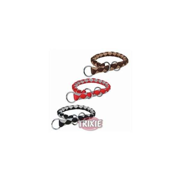 Trixie Cavo Würger / Zug-Stopp-Halsband - schwarz/silber - 52-60 cm/ 18 mm