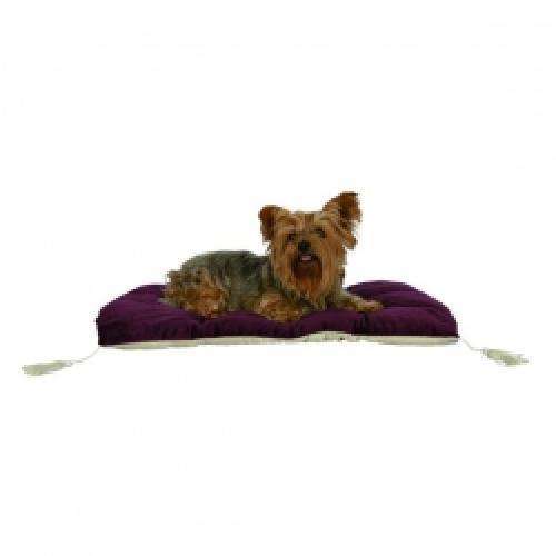 Trixie Hundekönig Decke mit Quasten - 100 × 78 cm, brombeer/beige